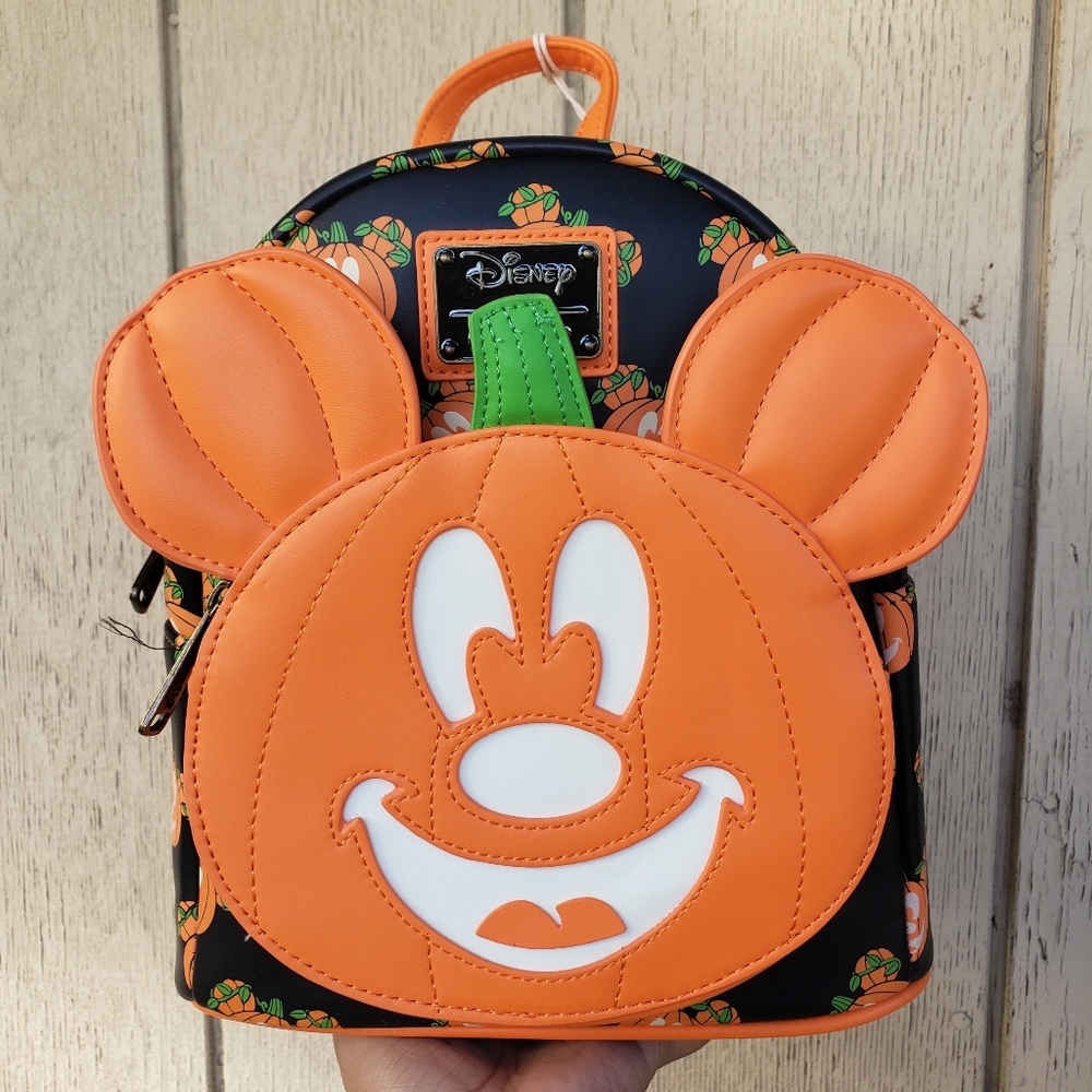 Disney Loungefly Mickey Pumpkin Mini Backpack